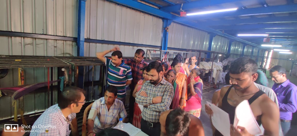 Health Checkup and awareness camp at Shivram Dyg & Ptg Mills, Udhna, Surat