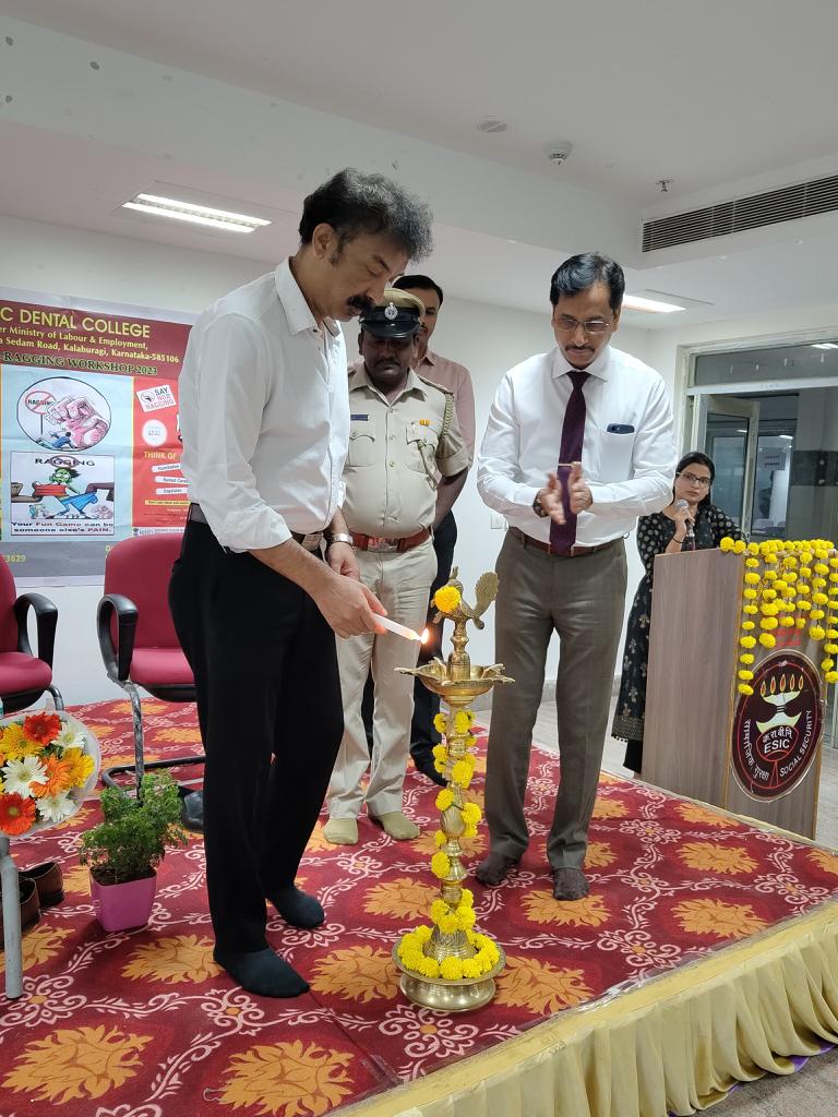 Anti ragging workshop was organised by ESIC DC KALABURAGI on 28th October 2023