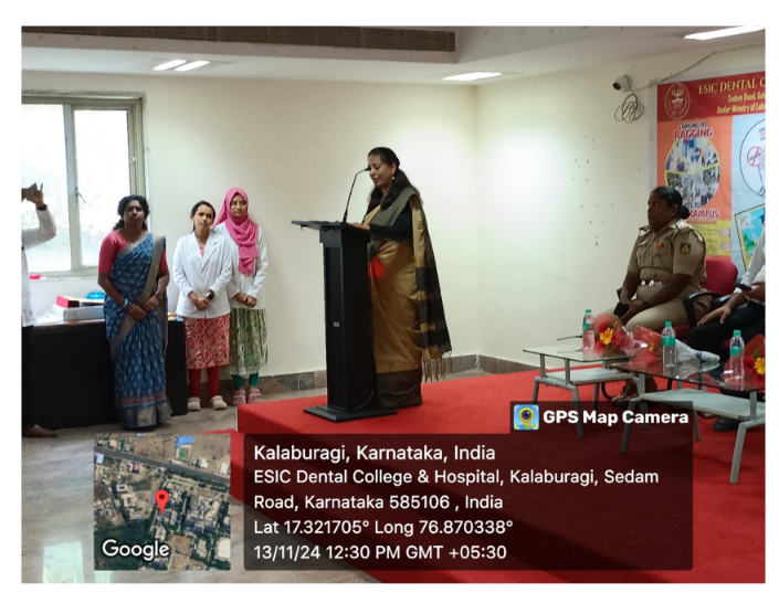 ANTI RAGGING WORKSHOP NOVEMBER-2024 AT ESIC DENTAL COLLEGE KALABURAGI