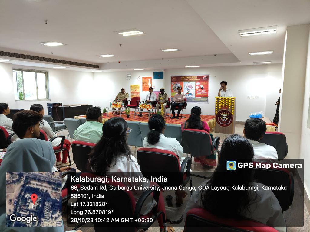 Anti ragging workshop was organised by ESIC DC KALABURAGI on 28th October 2023