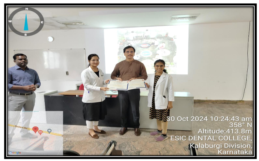 As part of Vigilance Awareness Week 2024, ESIC Dental College and Hospital, Kalaburagi, organized a series of activities from 28th October to 6th November 2024. With the theme Culture of Integrity for Nation’s Prosperity, the week aimed to raise awareness about the importance of ethics and transparency in governance and public administration. It also sought to promote integrity and eradicate corruption through the active support and participation of all citizens.