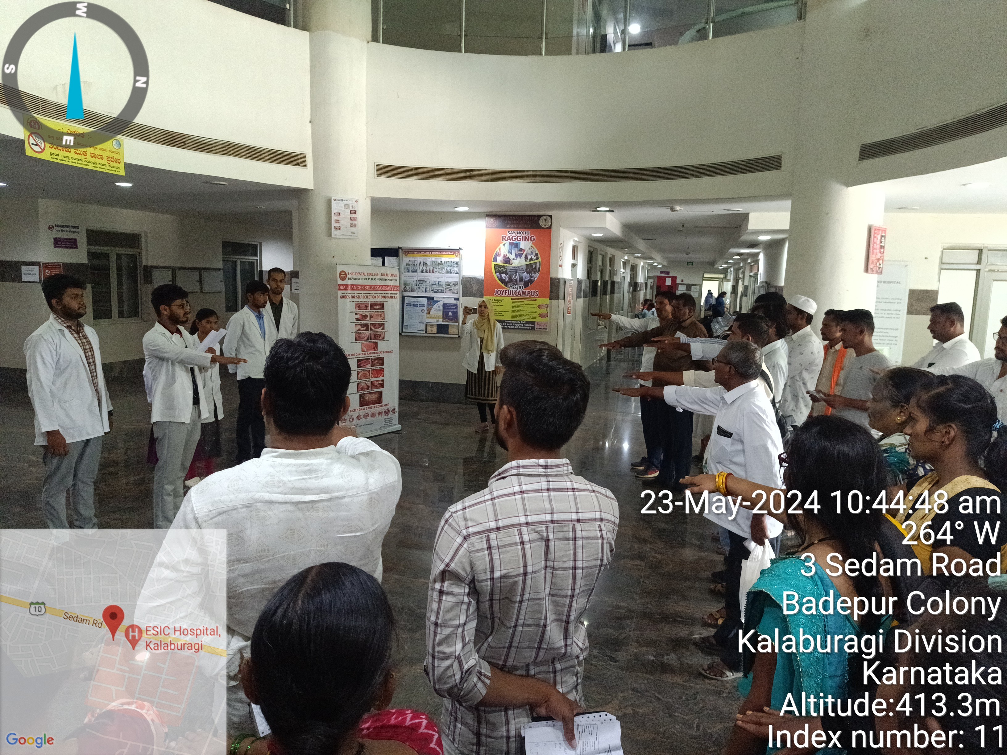 23 May 2024, ESIC Dental College, Kalaburagi conducted  Pledge ceremony for public and Patients for Tobacco free generation on the ocasion of WNTD