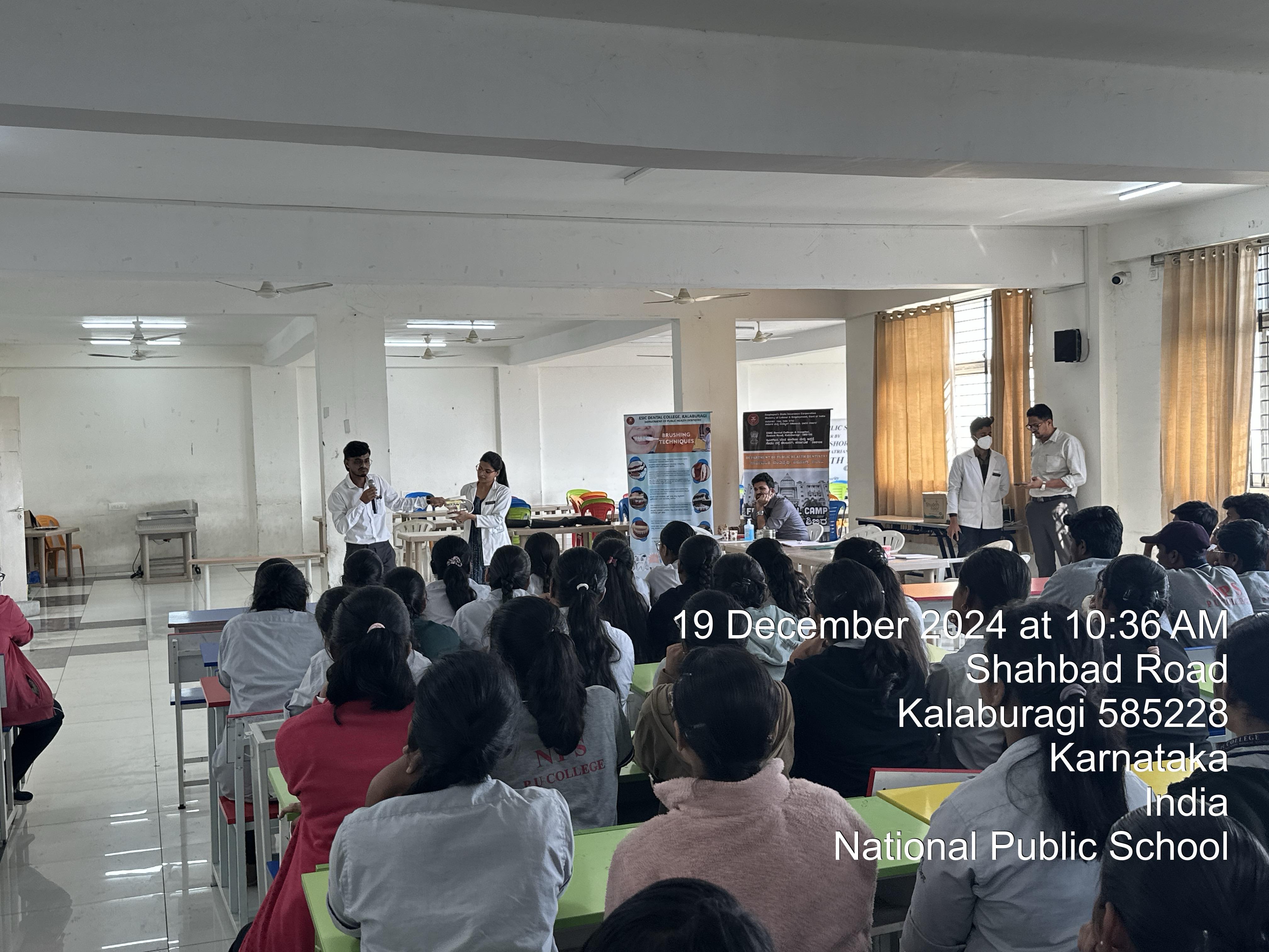 Free Dental screening and treatment camp conducted at Shetty Institute of Technology, Kalaburagi by ESIC Dental College and Hospital, Kalaburagi on 21st December 2024.