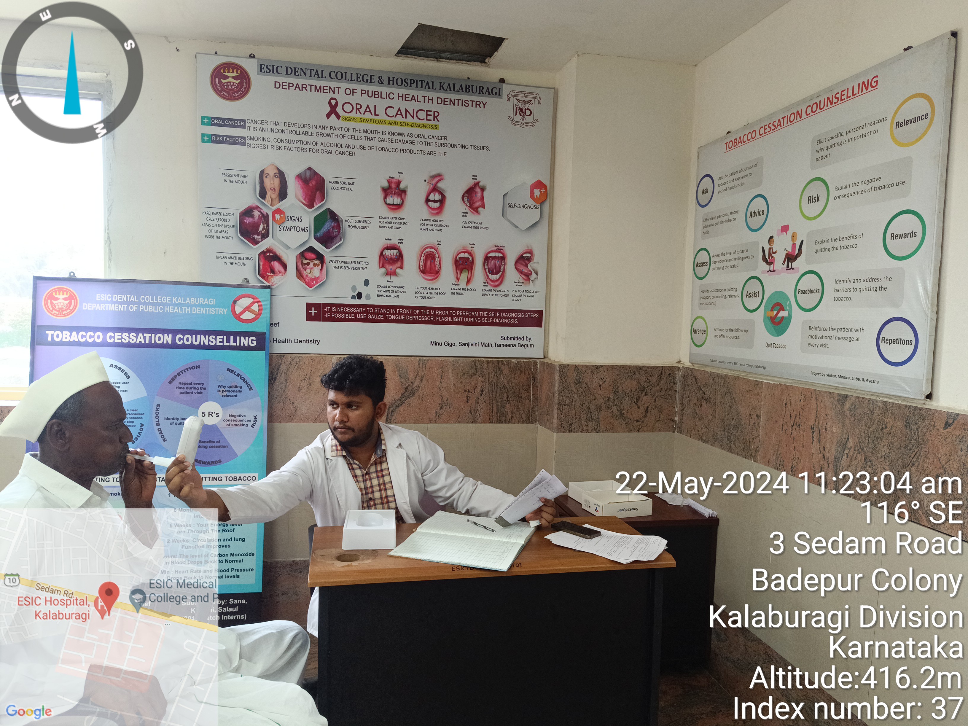 22 May 2024, ESIC Dental College, Kalaburagi conducted  Tobacco counselling cessation on the ocasion of WNTD