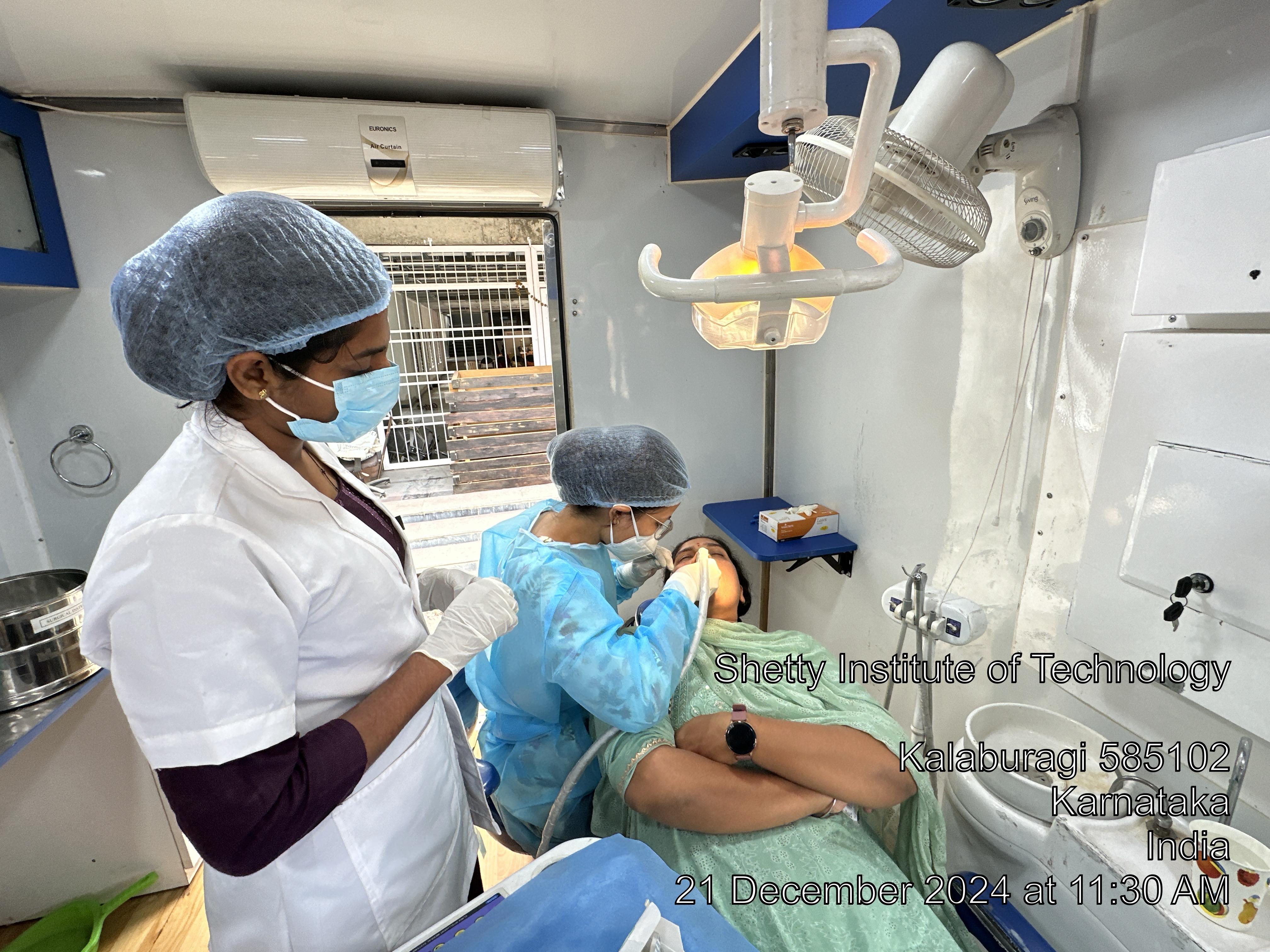 Free Dental screening and treatment camp conducted at Shetty Institute of Technology, Kalaburagi by ESIC Dental College and Hospital, Kalaburagi on 21st December 2024.