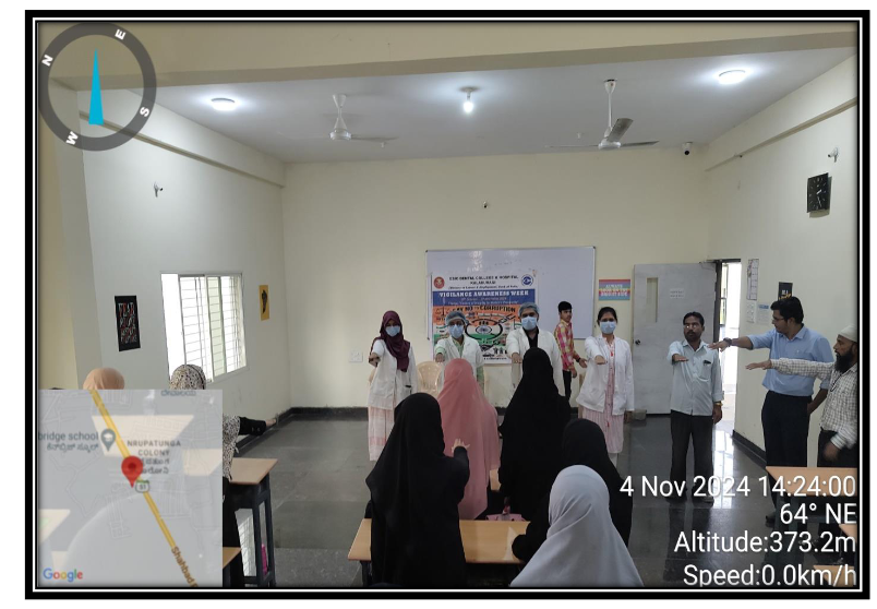 As part of Vigilance Awareness Week 2024, ESIC Dental College and Hospital, Kalaburagi, organized a series of activities from 28th October to 6th November 2024. With the theme Culture of Integrity for Nation’s Prosperity, the week aimed to raise awareness about the importance of ethics and transparency in governance and public administration. It also sought to promote integrity and eradicate corruption through the active support and participation of all citizens.