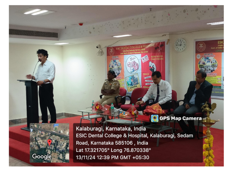 ANTI RAGGING WORKSHOP NOVEMBER-2024 AT ESIC DENTAL COLLEGE KALABURAGI