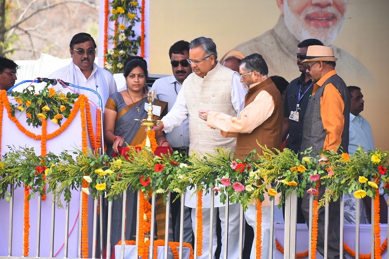 Foundation stone laying of ESI Hospital, Raigarh (Chhattisgarh) on 03.05.2018